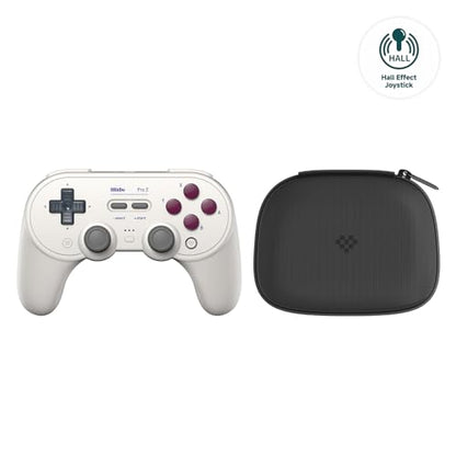 8Bitdo Pro 2 Wireless Bluetooth Controller with Travel Case, Hall Effect Joystick Update, Retro Gamepad for Switch/Switch 2, PC, Android, and Steam Deck & Apple (G Classic Edition) - color: G Classic Edition