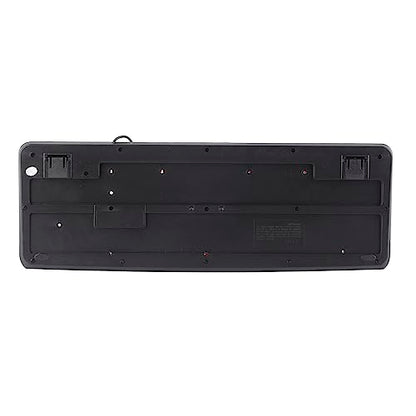 Silent Keyboard Mechanical Membrane USB Wired 104 Keys Adjustable Bracket Ergonomic Design for Laptop Home Office Gaming 45.5x14.7cm (Black Pink) - color: Black Pink