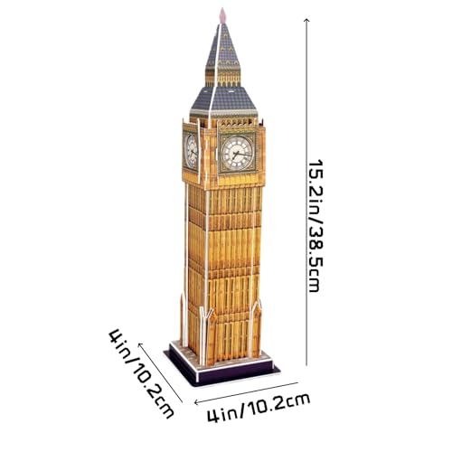 Architecture World Famous of 3D Puzzle.Build Your Own Collection of 17 Global Landmarks (Notre Dame, Colosseum) - Educational DIY Model Kit for Kids & Adults. (Big Ben in London（Elizabeth Tower）) - color: Big Ben in London（elizabeth Tower）