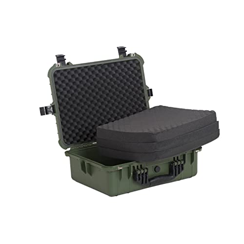 MEIJIA All Weather IP67 Waterproof Hard Camera Case,Hard Protective Case,Hard Case with Customizable Foam,Fit Use of Drones,Camera,Equipments,Pistols(Green,19.78x15.77x7.41inches) - color: Green, size: 19.78x15.77x7.41inches