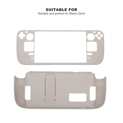 MUNEFE Kickstand Protective Case for Steam Deck, Cover Protector with Stand Base, Full Fingerprint Proof Protective Case for Protecting Your Gaming Console(Ceramic White)