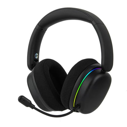 EPOMAKER X Aula G7 Pro Wireless Gaming Headset, Dual Mode BT5.3 & 2.4GHz | 7.1 Surround Sound, 80+ Hour Battery, RGB Light, with Noise Canceling Mic for PS5, PS4, Switch, PC (Black) - color: Black