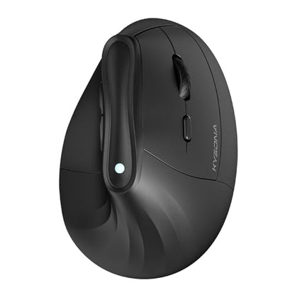 KYSONA Ergonomic Mouse Wireless, Bluetooth Vertical Mouse, 5-Level Adjustable DPI, 2.4G Silent Switch Mice for Windows, MacOS, IPadOS, Laptop, PC, Black - color: Black