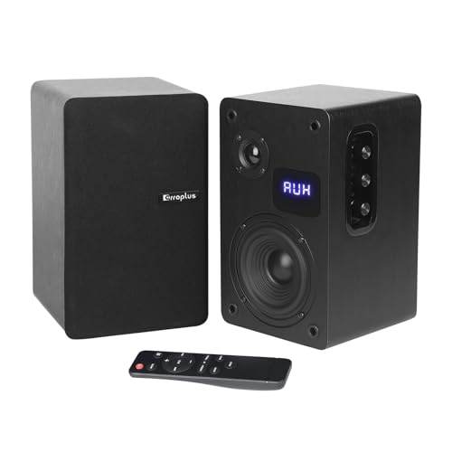 Powered Bookshelf Speakers for Turntable Vinyl Record Player | 40W*2, 4 Inch Woofer, Optical/ARC/RCA/BT/AUX Wired & Wireless Input, Desktop HiFi Stereo Sound Active Speakers for TV PC - size: 4 Inch Woofer