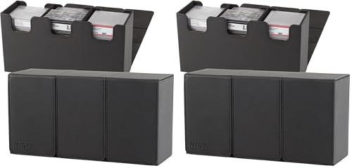 Slab Box Triple Row - Trading Card Storage Box for Graded Sports and TCG Cards - Case Fits PSA, BGS, SGC and CSG Slabs (Pack of 2) - color: Triple Row - Black, size: Triple Row (Pack of 2)
