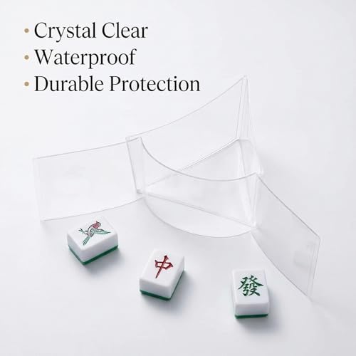 4Pcs Mahjong Card Sleeve, Clear Waterproof Game Card Protective Holders | Waterproof mahjong plastic card sleeve set, scratch-resistant , lightweight protective holders for tabletop mahjong gaming