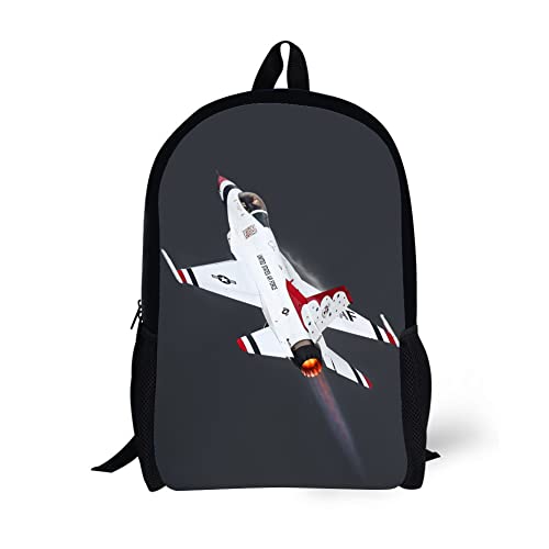 Plane Backpack 17 Inch Student Book Bag for Kids Boys Mens Aircraft Design - color: Plane Backpack