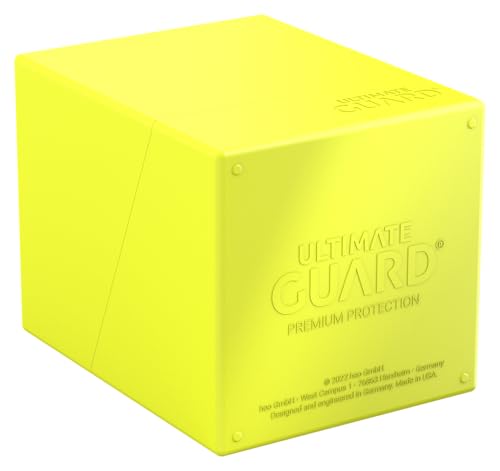 Ultimate Guard Boulder Solid 100+, Deck Case for 100 Double-Sleeved TCG Cards, Neon Yellow, Secure & Durable Storage for Trading Card Games, No Transparency - color: Neon Yellow