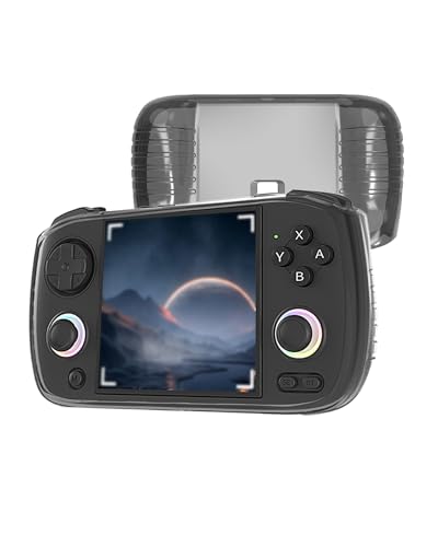 Semi-Transparent Case for Anbernic RG CubeXX (Clear Black) | Soft TPU Shockproof Cover Lightweight Easy to Install - color: Clear Black