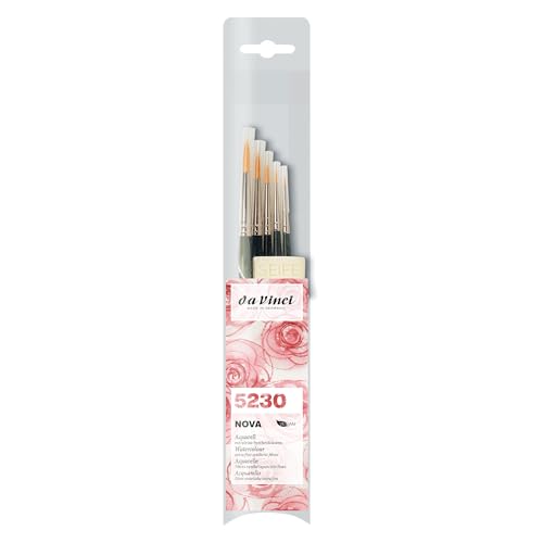 da Vinci Watercolor Series 5230 Nova Paint Brush Set, Synthetic with Vegetable Oil Brush Soap, Multiple Sizes, 5 Brushes (Series 1570) - style: Nova Round Set 1