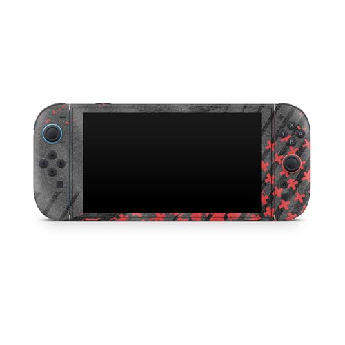 Glossy Glitter Gaming Skin Compatible with Nintendo Switch 2 Console Only - Grunge Red - Premium 3M Vinyl Protective Wrap Decal Cover - Easy to Apply | Crafted in The USA by MightySkins - color: Grunge Red, size: Switch 2 Console Skin Only, style: Glossy