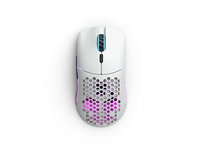 GLORIOUS Model O Wireless Gaming Mouse - Superlight, 69g Honeycomb Design, RGB, Ambidextrous, Lag Free 2.4GHz Wireless, Up to 71 Hours Battery - Matte White - color: White, style: Model O (Ambidextrous)