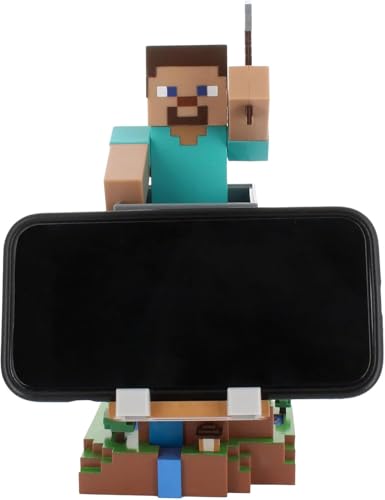 Exquisite Gaming Minecraft Steve Cable Guys Controller Holder & Phone Stand, 8.5 in Collectible