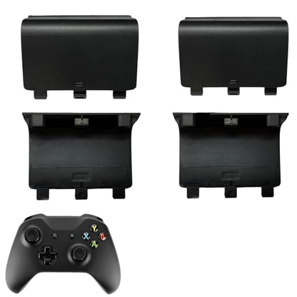 4 Pack Battery Back Cover for Xbox One, One S, One X Controller (NOT for Xbox SeriesS/X), Replacement Battery Back Shell Covers for Xbox One/One S/One X Controllers (Black) [Video Game] - color: Black