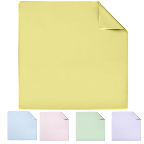 Thenshop Double Sided Mahjong Mat Same Color Both Sides, 31.5''x 31.5'' Neoprene Table, Non Slip Rubber Base, Waterproof & Quiet Surface, Reversible Game Mat for Mahjong, Poker, Dominoes(Lemon) - color: Lemon