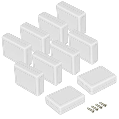 LeMotech Project Box 10 Pieces ABS Plastic Electrical Project Case Small Junction Box for Electronics White 3.54 x 2.75 x 1.10 inch (90 x 70 x 28 mm) - color: 10 pieces, size: 3.54"x 2.75"x 1.10"