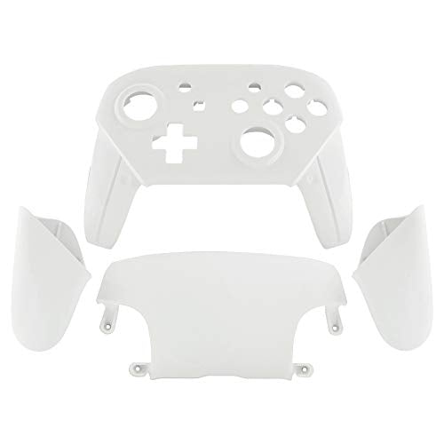 eXtremeRate White Faceplate Backplate Handles for Nintendo Switch Pro Controller, DIY Replacement Hand Grip Housing Shell Cover for Nintendo Switch Pro - Controller NOT Included - color: White