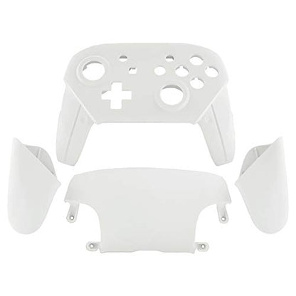 eXtremeRate White Faceplate Backplate Handles for Nintendo Switch Pro Controller, DIY Replacement Hand Grip Housing Shell Cover for Nintendo Switch Pro - Controller NOT Included - color: White