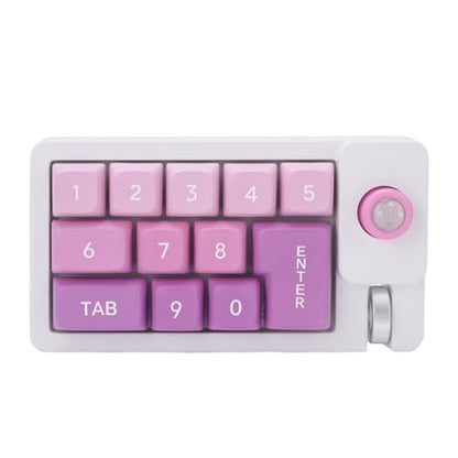 Fabater Mechanical Number Pad, Wired USB Numeric Keypad with 12 RGB LED Backlight and Joystick Roller, 12 Keys Macro Keyboard for Laptop PC Gaming, Numpad for Laptop Computer (Purple) - color: Purple