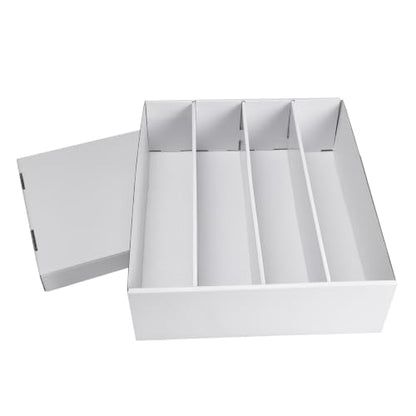 RLAVBL 1 Pack 3600 Count Trading Card Storage Box, Card Boxes 4 Row | Cardboard, with Dividers, for Sports, MTG, TCG, Toploader - size: 1 Pack (4 Row)