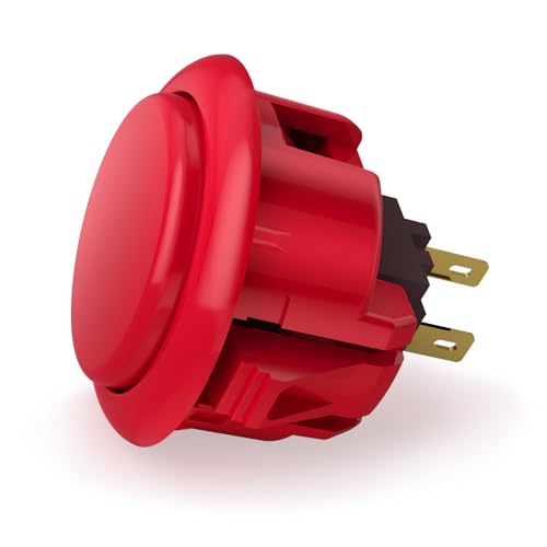 QANBA D-lite Arcade Button Original Buttons Snap-In Joystick Arcade Buttons for DIY arcade machines 30mm Push button switch(Boxed）(30mm Red（DL06) 24 Pcs) - size: 30mm Red（DL06) 24 Pcs