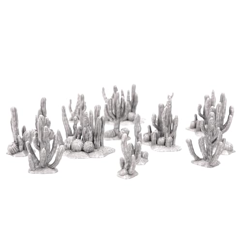 Tabletop Terrain Cactus Scatter Set, 16 Pieces, 28mm Scale, 1-2 Inches Tall