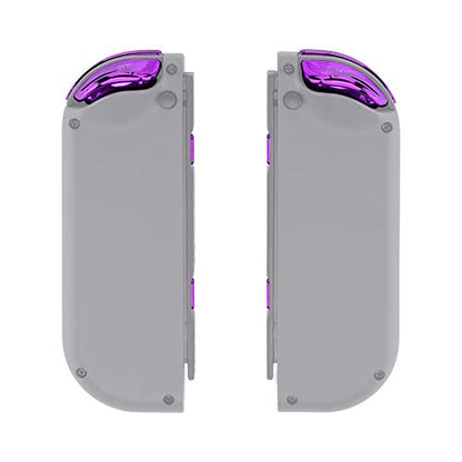 eXtremeRate DIY Full Set Buttons for Nintendo Switch & Switch OLED, Chrome Purple Glossy Replacement Buttons for JoyCon, ABXY Direction Keys SR SL L R ZR ZL + - Home Capture Trigger Buttons Springs - color: Chrome Purple