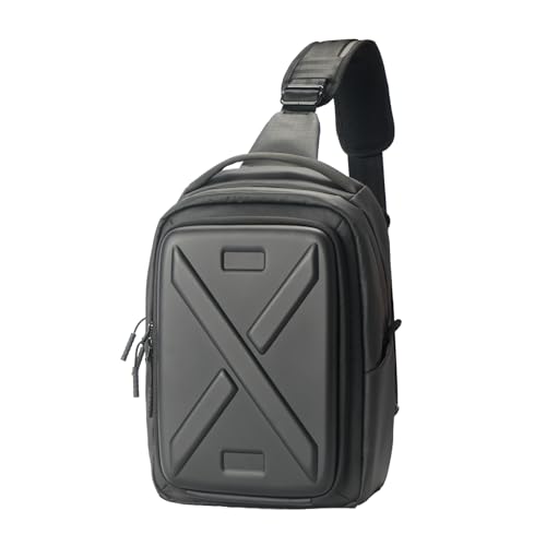 Camera Hard Shell Case Crossbody Camera Sling Bag Small Waterproof Photography Bag for Mirrorless and DSLR Cameras - color: Black