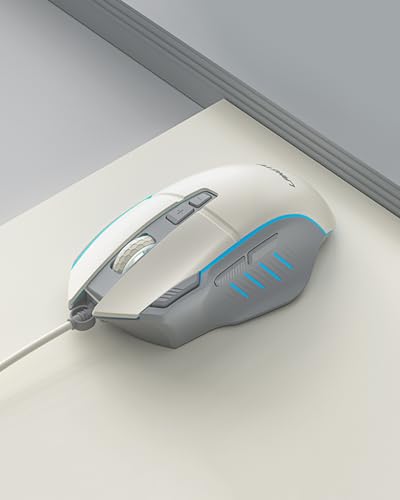Wired Gaming Mouse, 7200 DPI Optical Ergonomic Mouse with 4 Adjustable DPI, 8 Programmable Buttons, Anti-Slip Scroll Wheel, 1.5m USB Cable for PC Laptop Office Gaming