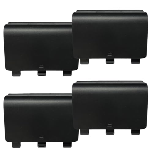 4 Pack One Controller Battery Back Cover for Xbox One, One S, One X Controller [NOT for Xbox SeriesS/X],Replacement Battery Back Shell Covers Compatible with Xbox One/One S/One X Controllers (Black) - color: Black