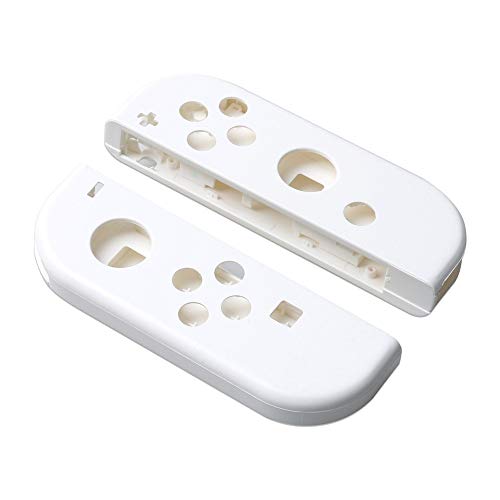 Faceplate Housing Shell Case Cover + Middle Battery Frame Plate Bracket Replacement for Nintend Switch Joycon Controller (White)
