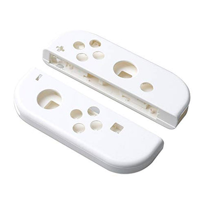 Faceplate Housing Shell Case Cover + Middle Battery Frame Plate Bracket Replacement for Nintend Switch Joycon Controller (White)