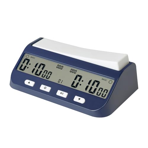 Digital Chess Clock Timer, 5-in-1 Multifunction Portable Competition Specific Chess Clock, Professional Board Game Timer with Bonus & Delay Count Down up ON Off Alarm