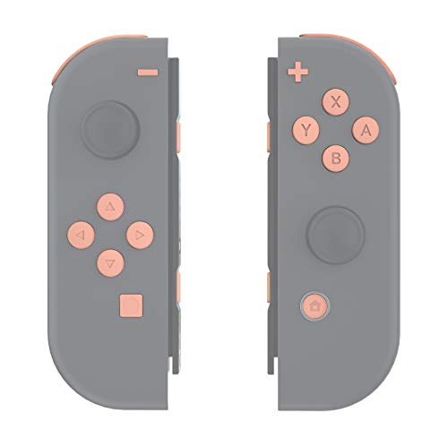 eXtremeRate DIY Full Set Buttons for Nintendo Switch & Switch OLED, Custom Replacement Buttons for JoyCon, ABXY Direction Keys SR SL L R ZR ZL + - Home Capture Trigger Buttons Springs - Mandys Pink - color: Mandys Pink