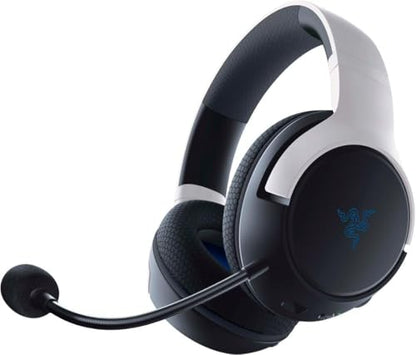 Razer Kaira Dual Wireless Gaming Headset for PlayStation 5 / PS5, PC, Mobile, PS4: Triforce 50mm Drivers - HyperClear Cardioid Mic - 2.4GHz and Bluetooth w/SmartSwitch - EQ Toggle - White/Black | Dual Wireless with Razer Smartswitch, Razer Triforce 50 Mm