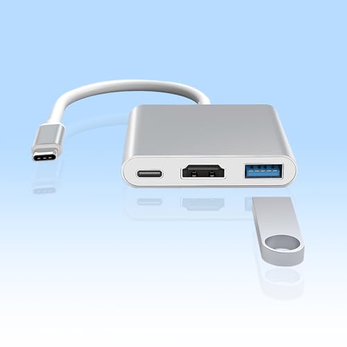 3-in-1 USB-C to HDMI Hub, USB C Adapter to Usb3.0 4K Ultra HD,5.0Gbps High-Speed Data Transfer, 100W PD Charging Docking Station| Compatible with USB Keyboards, mice, Projector, Monitor, Laptop