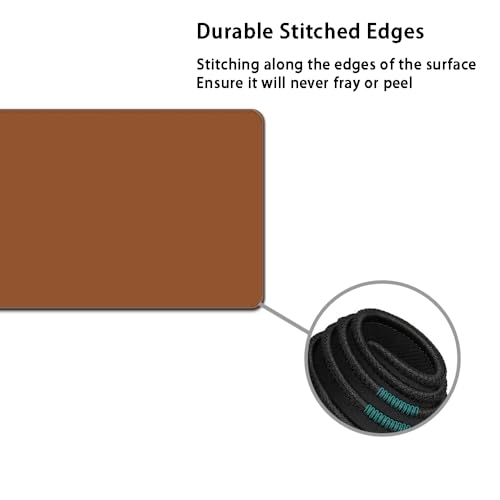 Desk Mat, Large Gaming Mouse Pad with Wrist Rest, 4 in1 XXL Mouse pad+Keyboard Wrist Rest+Mouse Pad Wrist Support+Cup Coaster Set, Ergonomic Desk Pad for Home Office, Coffee Brown - color: Coffee Brown