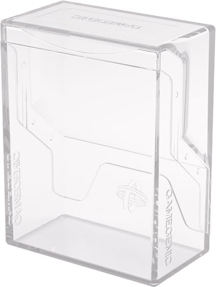 Gamegenic Bastion 50+ XL Deck Box - Compact, Secure, and Perfectly Organized for Your Trading Cards! Safely Protects 50+ Double-Sleeved Cards, White Color, Made - color: Clear