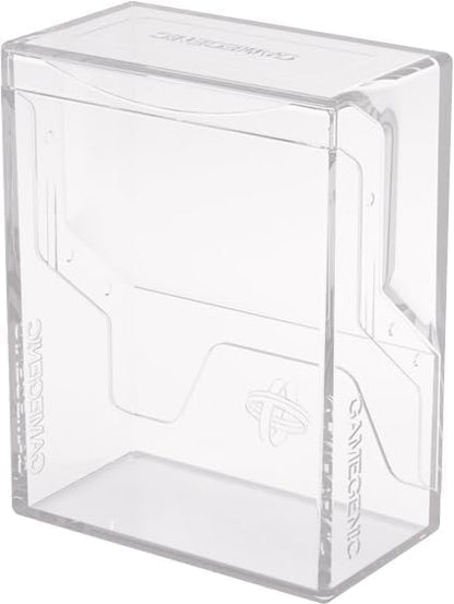 Gamegenic Bastion 50+ XL Deck Box - Compact, Secure, and Perfectly Organized for Your Trading Cards! Safely Protects 50+ Double-Sleeved Cards, White Color, Made - color: Clear