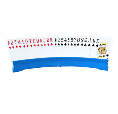 2 Pack Playing Cards Holder for Bridge Canasta Card Game - Foldable Card Holders for Playing Cards - Curved Playing Card Rack for Adults Seniors Arthritis - style: 2 blue