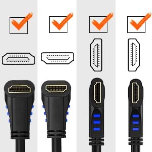 CableCreation 4K HDMI Cable Right Angle 270 Degree Upward - Supports 4K@60HZ Ultra HD for Gaming, Streaming, Movies, Male to Male, 3ft Black - size: 3FT, style: Upward Angle