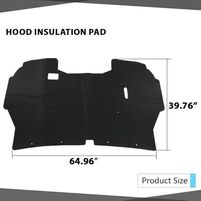 PIT66 Under Hood Insulation Pad Fit Ford F150 Truck 1992-1996 | Fit Ford F250 F350 1992-1997 w/Clips - style: 1992-1996 Ford F150