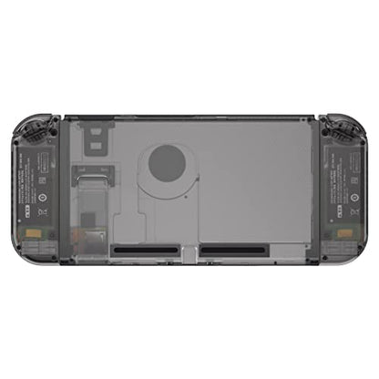 eXtremeRate DIY Replacement Shell Buttons for Nintendo Switch, Back Plate for Switch Console, Housing with Full Set Buttons for Joycon Handheld Controller - Clear Black [No Electronics Parts] - color: Clear Black