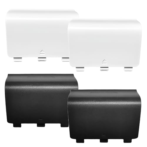 4 Pcs Battery Back Cover for Xbox One/One S/One X Controller[NOT for Xbox Series X/S],Battery Back Shell Covers,Replacement Battery Cover Door Compatible with Xbox One(Black&White) - color: 2 Blacke+2 White