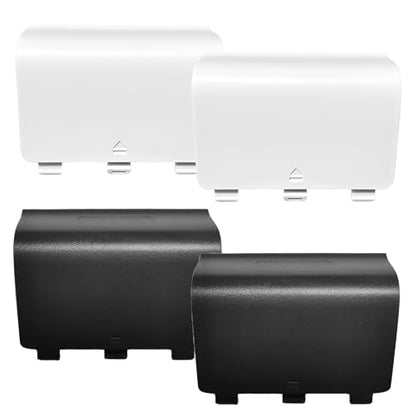 4 Pcs Battery Back Cover for Xbox One/One S/One X Controller[NOT for Xbox Series X/S],Battery Back Shell Covers,Replacement Battery Cover Door Compatible with Xbox One(Black&White) - color: 2 Blacke+2 White