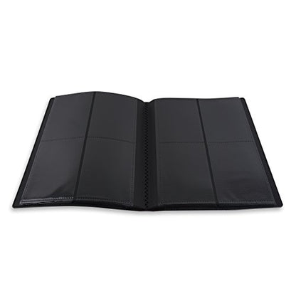 Vault X 4 Pocket Strap Trading Card Binder 160 Cards Side Loading (Black) | Holds 160 standard-size TCG cards in 20 side-loading 4-pocket pages. Padded, water-resistant cover. - color: Black