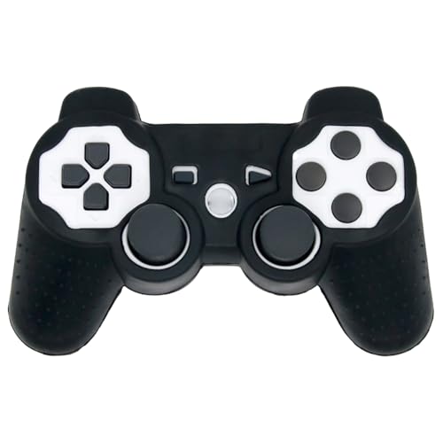 OSTENT Protective Silicone Gel Soft Skin Case Cover Pouch for Sony PlayStation PS2 PS3 Controller Color Black - color: Black