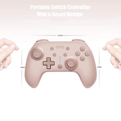 QRD Junior E5 Wireless Controller for Switch/Lite/OLED/Switch 2 Windows PC Mac iOS Andoird,6 Axis Gyro,TURBO (Switch Controller Pink*2PCS) - color: Switch Controller Pink*2PCS