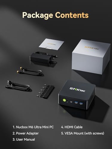 GMKtec M6 Ultra Gaming Mini PC Ryzen 7640HS (Upgraded 6600H/ 6800H), 32GB RAM DDR5 512GB SSD Dual NIC LAN 2.5GbE Desktop Computers Office Home, Triple 4K Display, WiFi 6, USB4, BT 5.2, DP, HDMI 2.0 - size: R5 7640HS 32GB DDR5 + 512GB