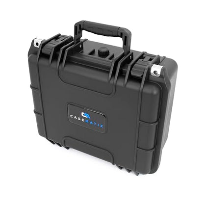CASEMATIX 13" Waterproof Hard Case with Customizable Foam for Portable Electronics, Tools and Accessories - Hard Shell Plastic Case with Pre-Diced Travel Case Foam Interior - size: 13"